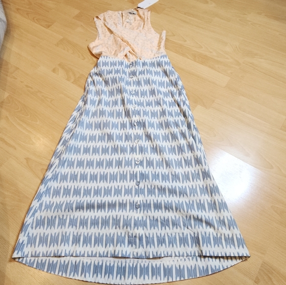 NWT Joie Silk Blend Flippa Midi Dress Criss Cross Front Blue Orange Size 2 - Picture 11 of 16